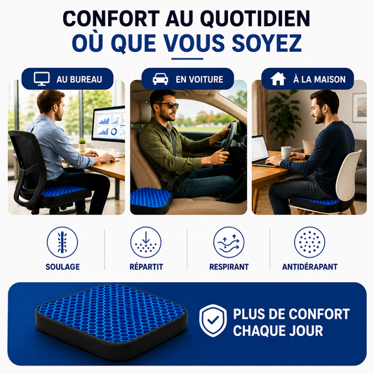 Bureau, voiture ou maison : comment améliorer son confort lorsqu'on reste assis plusieurs heures ?